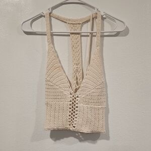 American Eagle Outfitters Cream Knit Top